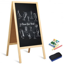 Load image into Gallery viewer, A-Frame Chalkboard Sign with Eraser & Chalk-Natural