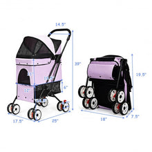 Load image into Gallery viewer, Pet Foldable Cage Stroller For Cat And Dog-Pink
