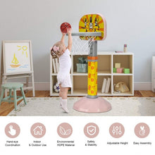 Load image into Gallery viewer, Kids Basketball Hoop Stand with Adjustable Height-Pink