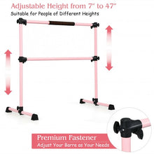 Load image into Gallery viewer, 4 ft Portable Ballet Freestanding Adjustable Double Dance Bar-Pink