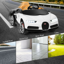 Load image into Gallery viewer, 12V Licensed Bugatti Chiron Kids Ride on Car with Storage Box and MP3-White