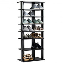 Load image into Gallery viewer, 7-Tier Dual Shoe Rack Free Standing Shelves Storage Shelves Concise-Black