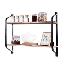 Load image into Gallery viewer, 2-Tier Rustic Wall Mounted Floating Shelf Multi-purpose Storage