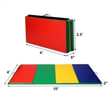 Load image into Gallery viewer, 4'x10'x2" Thick Folding Panel Gymnastics Mat-Color
