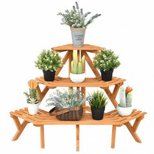 Load image into Gallery viewer, 3 Tiers Wooden Corner Plant Ladder Pot Holder Rack