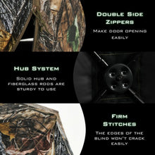 Load image into Gallery viewer, 3 Person Portable Pop-Up Ground Hunting Blind with Tie-downs