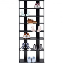 Load image into Gallery viewer, 7-Tier Dual Shoe Rack Free Standing Shelves Storage Shelves Concise-Black