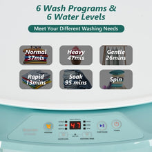 Load image into Gallery viewer, 8lbs Portable Fully Automatic Washing Machine with Drain Pump-Green