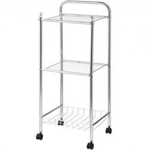 Load image into Gallery viewer, 3-Tier Multifunction Mesh Wire Rolling Cart