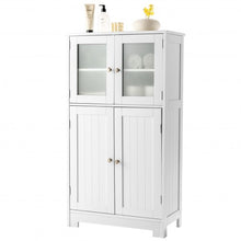 Load image into Gallery viewer, Bathroom Floor Storage Locker Kitchen Cabinet with Doors and Adjustable Shelf-White