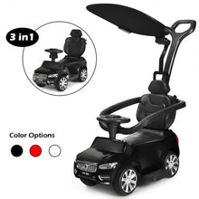 Load image into Gallery viewer, 3 in 1 Kids Ride On Push Car Stroller-Black