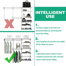 Load image into Gallery viewer, Custom Closet Organizer Kit 4 to 6 ft Wall-Mounted Closet System with Hang Rod