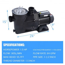 Load image into Gallery viewer, 1.5HP Swimming Pool Electric Pump Water Pump SPA DC 5040 GPH 1-1/2" NPT