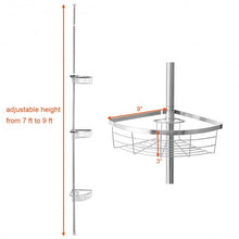 Load image into Gallery viewer, 3-Tier Stainless Steel Adjustable Corner Shower Storage Shelf