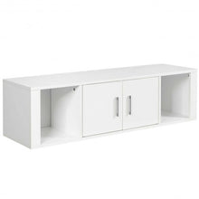 Load image into Gallery viewer, Wall Mounted Floating 2 Door Desk Hutch Storage Shelves-White
