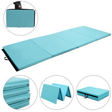 Load image into Gallery viewer, 4' x 10' x 2" Thick Folding Panel Aerobics Exercise Gymnastics Mat-Blue
