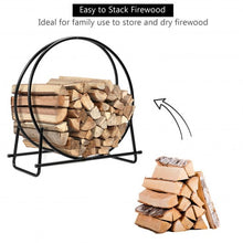 Load image into Gallery viewer, 30" Tubular Steel Log Hoop Firewood Storage Rack