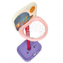 Load image into Gallery viewer, 2 in 1 Kids Basketball Hoop Stand with Ring Toss and Storage Box-Purple