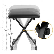 Load image into Gallery viewer, Adjustable Portable X-Style Leather Padded Piano Bench