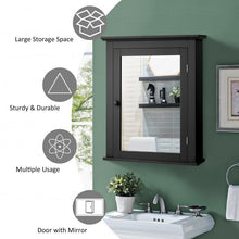 Load image into Gallery viewer, Bathroom Mirror Cabinet Wall Mounted Adjustable Shelf Medicine Storage-Black