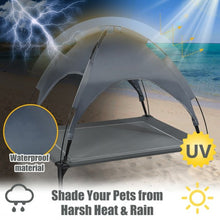 Load image into Gallery viewer, Portable Elevated Outdoor Pet Bed with Removable Canopy Shade-36"