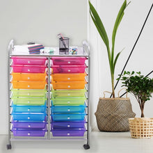 Load image into Gallery viewer, 20 Drawers Storage Rolling Cart Studio Organizer-Multicolor