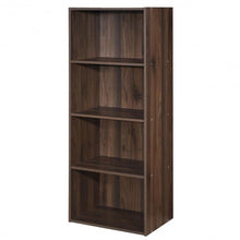 Load image into Gallery viewer, 4 Tier Open Shelf Storage Display Cabinet-Walnut