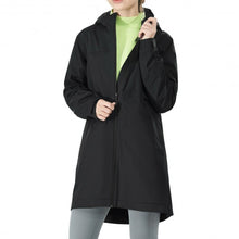 Load image into Gallery viewer, Hooded Women's Wind & Waterproof Trench Rain Jacket-Black-S