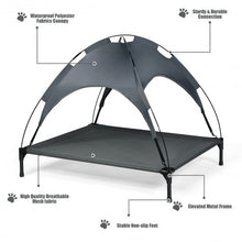Load image into Gallery viewer, Portable Elevated Outdoor Pet Bed with Removable Canopy Shade-42"