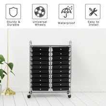 Load image into Gallery viewer, 20 Drawers Storage Rolling Cart Studio Organizer-Black