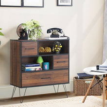 Load image into Gallery viewer, Multipurpose Sideboard Storage Cabinet with Metal Leg & Drawers