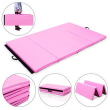 Load image into Gallery viewer, 4' x 6' x 2" PU Thick Folding Panel Exercise Gymnastics Mat-Pink