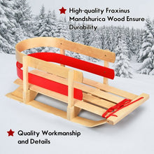 Load image into Gallery viewer, Outdoor Play Baby Kids Wooden Sled w/ Solid Wood Seat