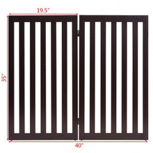 Load image into Gallery viewer, 35" Folding Standing 2/4 Panel Wood Pet Fence-Brown-A
