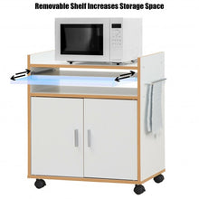 Load image into Gallery viewer, Rolling Kitchen Trolley Microwave Cart Storage Cabinet with Removable Shelf