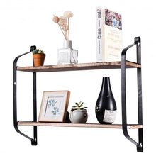 Load image into Gallery viewer, 2-Tier Rustic Wall Mounted Floating Shelf Multi-purpose Storage