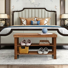 Load image into Gallery viewer, 3-Tier Bamboo Shoe Bench Storage Rack Organizer