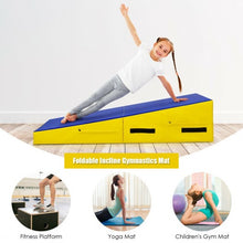 Load image into Gallery viewer, Folding Incline Mat Slope Cheese Gymnastics Gym Exercise Yellow
