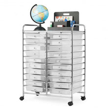 Load image into Gallery viewer, 20 Drawers Storage Rolling Cart Studio Organizer-Clear