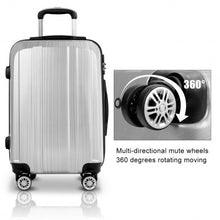 Load image into Gallery viewer, GLOBALWAY 3 PC 20" 24" 28" Luggage Set Suitcase Spinner w/ TSA Lock-Silver