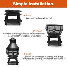 Load image into Gallery viewer, Patio Wood Burning Chimenea Fireplace