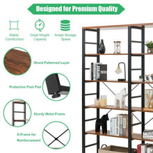 Load image into Gallery viewer, 80.7" Double Wide 6-Shelf Bookcase Industrial Metal Storage Shelf
