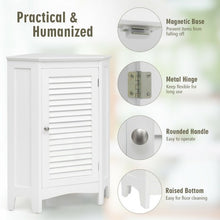 Load image into Gallery viewer, Corner Storage Cabinet Free Standing Bathroom Cabinet with Shutter Door
