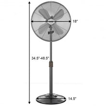 Load image into Gallery viewer, 16" Metal Adjustable Oscillating Pedestal Fan-Black