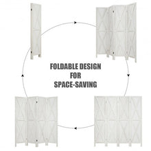 Load image into Gallery viewer, 5.6 Ft 4 Panels Folding Wooden Room Divider-White