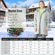 Load image into Gallery viewer, Hooded Women's Wind & Waterproof Trench Rain Jacket-Gray-XL