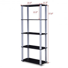 Load image into Gallery viewer, 5-Tier Multi-Functional Storage Shelves Rack Display Bookcase-Black