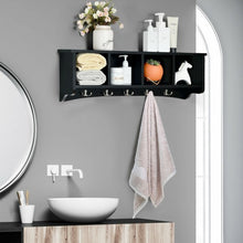 Load image into Gallery viewer, Hanging Entryway Shelf Coat Rack Wall Mounted Storage Cabinets-Black
