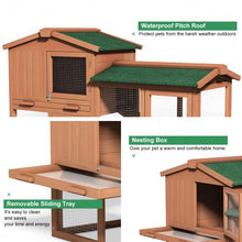 Load image into Gallery viewer, 58" Large Wooden Rabbit Hutch Chicken Coop