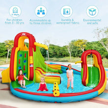 Load image into Gallery viewer, Kids Inflatable Water Slide Park with Climbing Wall and Pool